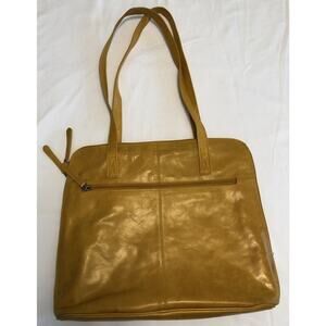 Iris Tyler Women's Yellow/Gold Leather Tote Handbag Purse